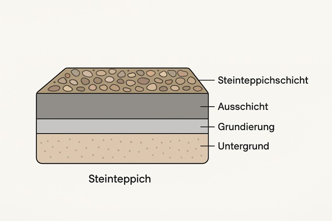 Aufbau Steinteppich