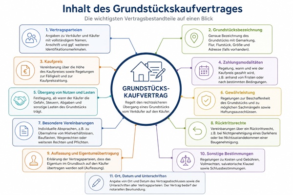 Mit einem Notarvertrag wird der Grundstückskauf abgeschlossen