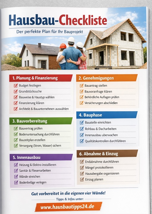 Die optimale Checkliste für den Hausbau