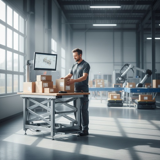 Verpackung am Hubtisch  