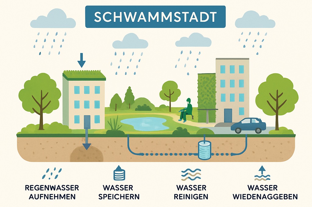 Schwammstadt Aufgaben für den Klimaschutz