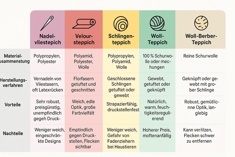 Teppicharten im Vergleich